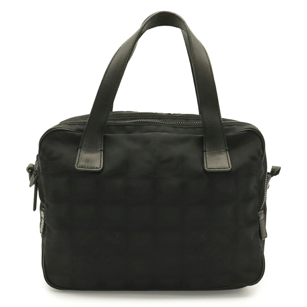 CHANEL New Travel Line Handbag/Tote Bag, Nylon Jacquard Leather, Black, A15970